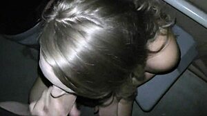 Holiday party sneaky outdoor sex in porta potty, girlfriend caught with friend.