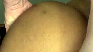 White Cock Jiggles Ebony Milf Ass Hard