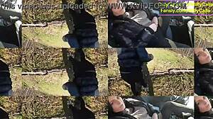 tight leather pants no panties and a wet surprise in my car a steamy blowjob outdoors followed by a rough forest fuc