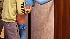 Couple skates in athletic workout