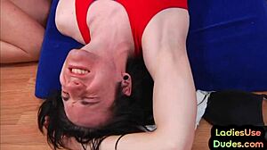 crossdresser sissy in femdom group activity.