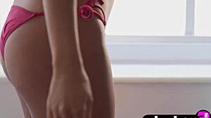 vivian does hot morning striptease showing natural tits