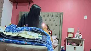 my girlfriend's parents left us alone and we had homemade sex fun