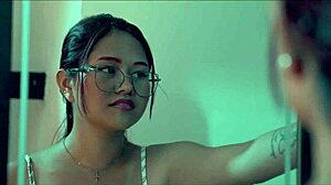 My stepsister discovers me masturbating