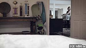 Dirty Stepmom Helps Big Cock Stepson With Her Hands!