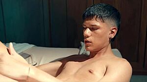 My stepsister discovers me masturbating