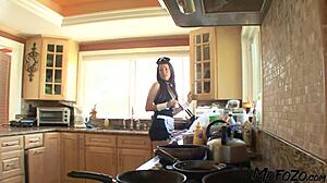 french maid licks daddy's cock