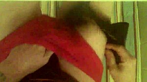 Big clit pussy masturbates in bathroom!