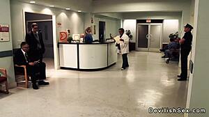 Sexy nurse sucks cop's cock