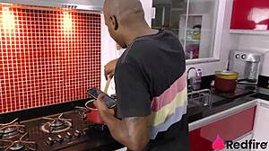 Romantic lunch turned into fuck on hair and anal.