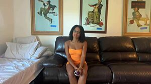 sascha's first interracial casting with toys and shaved pussy sex