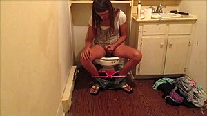 SHOOTING OFF A LOAD OF HOT CUM IN MY FRIEND'S BATHROOM WHILE ORGASMING HARD!!