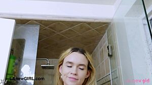 radiant teen 18+ blonde enjoys a sensual bath. father-in-law interview sofa lesbian mommy.
