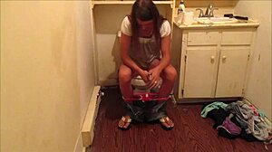 SHOOTING OFF A LOAD OF HOT CUM IN MY FRIEND'S BATHROOM WHILE ORGASMING HARD!!