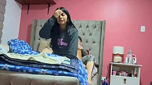 my girlfriend's parents left us alone and we had homemade sex fun