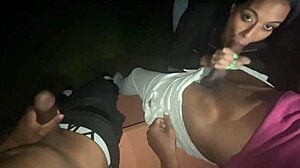 Park Slut Sucks Two Dicks!