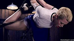 Tormented Blonde Slave In Gas Mask