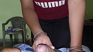 Indian horny girl sucking her teachers dick hard deep throat