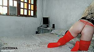 Blonde Milf Invites Neighbor For Whipped Cream Fun