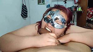 she loves to play with my dick in her mouth and rub it on her face