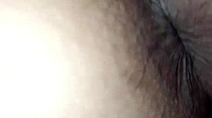 Young amateur bent over in doggy style close-up.