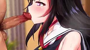 Ookami Mio Gives Sloppy Blowjob