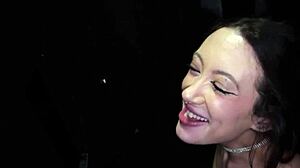 Gloryhole Brunette Swallows Nine Cumshots