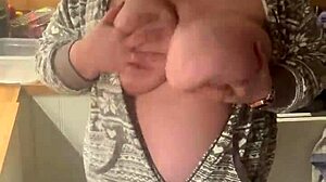 Chubby German Amateur Feels Passionate In Kitchen With Big Natural Tits