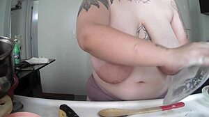 Homemade BBW Does Dishes With Huge Tits Out For Fetish View