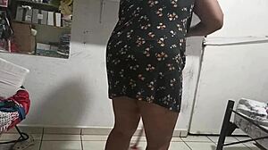 Chubby bbw mom cleans the room with passion!