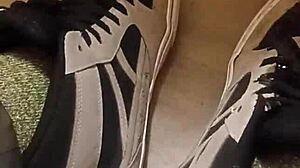Friend Has Fun Trashing My Sneakers In Fetish Play