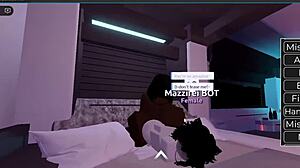 Big black cock roughly fucking a horny white girl in a game