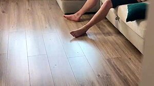 Russian stepmom helps stepson with masturbation in homemade video.
