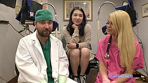 Dr Tampa Siccos Mina Moon in Latex Gloves Handcuffs