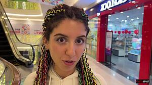 crazy public cumwalk and blowjob in toilet