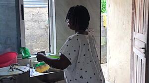 Kitchen freestyle sex with sexy maid 😍