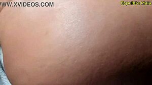 old latina in lingerie guides cuckold handjob from afar