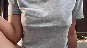 Italian Big Tits Smoking Outdoors Seductively