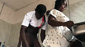 Kitchen freestyle sex with sexy maid 😍