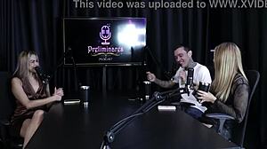 Yasmin Pariz, the blonde beauty, moans loudly as she strips and sucks a delicious cock.