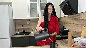 Sens la passion dans cette belle-mère indienne qui se fait baiser en fantasme.