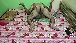 Mature house wife fucking with husband and moaning passionately in bedroom