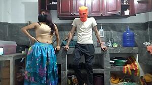 Cute Old Sexy Amateur Masturbates Big Cock Monster Cock In Kitchen