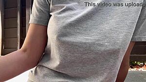 Italian Big Tits Smoking Outdoors Seductively