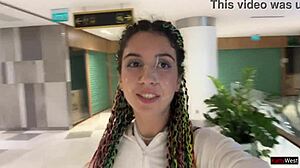 crazy public cumwalk and blowjob in toilet