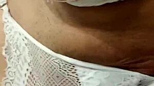 Cute young latina babe inserts toy in big ass while getting fucked homemade