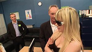 Stacey and Syren in lingerie interviews turned hardcore fucks.