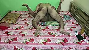 Mature house wife fucking with husband and moaning passionately in bedroom