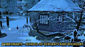 omg, hugerids horny hut at gobbywarts school of sexcraft—bdsm blowjobs and handjobs in sims 4 harry potter porn 😈🔗