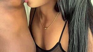 Cute girlfriend sucks nipples endlessly 😍 - amateur couple